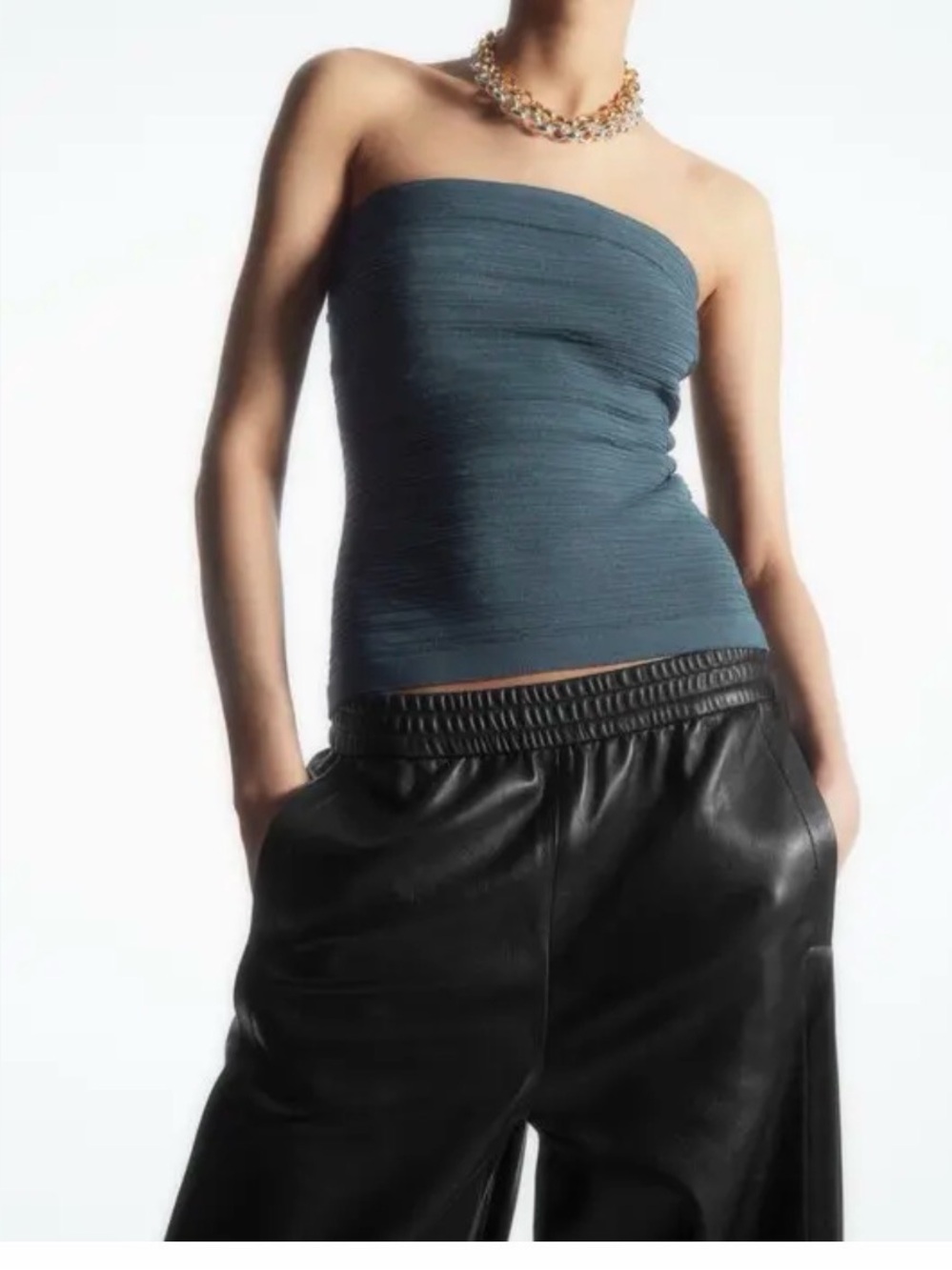 COS textured bandeau top medium